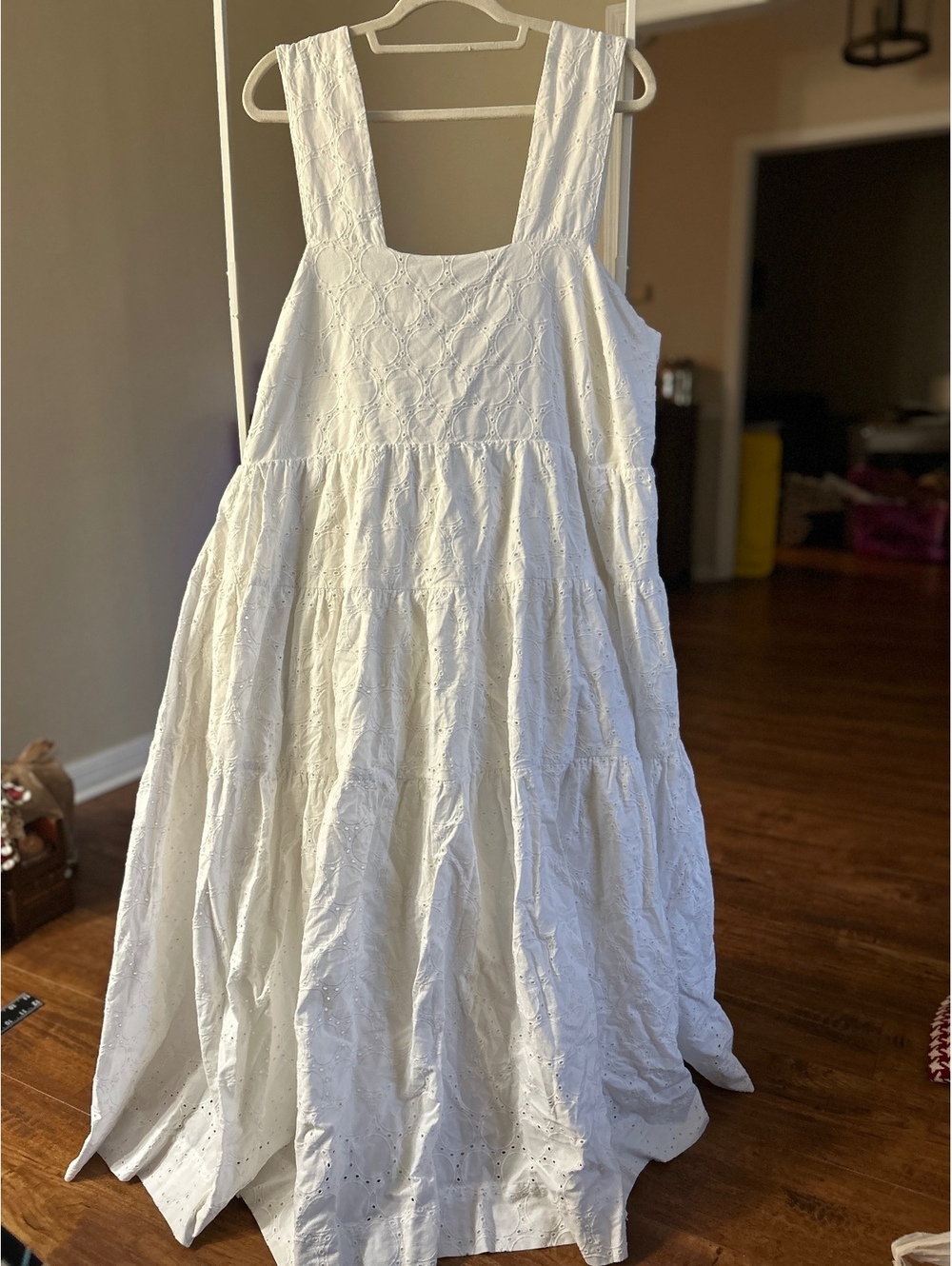 Anthropologie White Eyelet Maxi Dress 2x